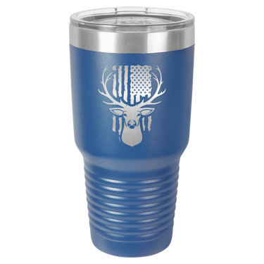 Deer With Flag Design Tumbler